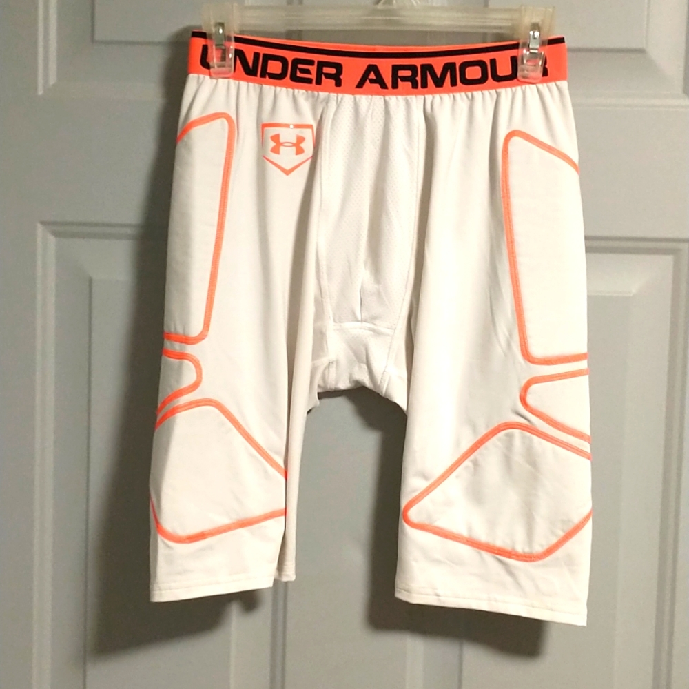 Under Armour Men's UA Break Through Slider Short White/Blaze Orange